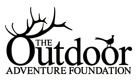 A black and white logo of the outdoor adventure foundation.